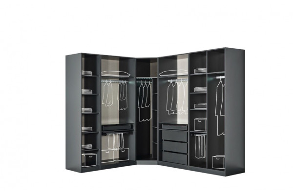 Oslo Antrasit Yatak Odası Takımı 5 Kapaklı