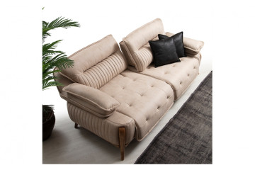 Salda Üçlü Koltuk Krem Mekanizmalı